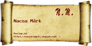 Nacsa Márk névjegykártya